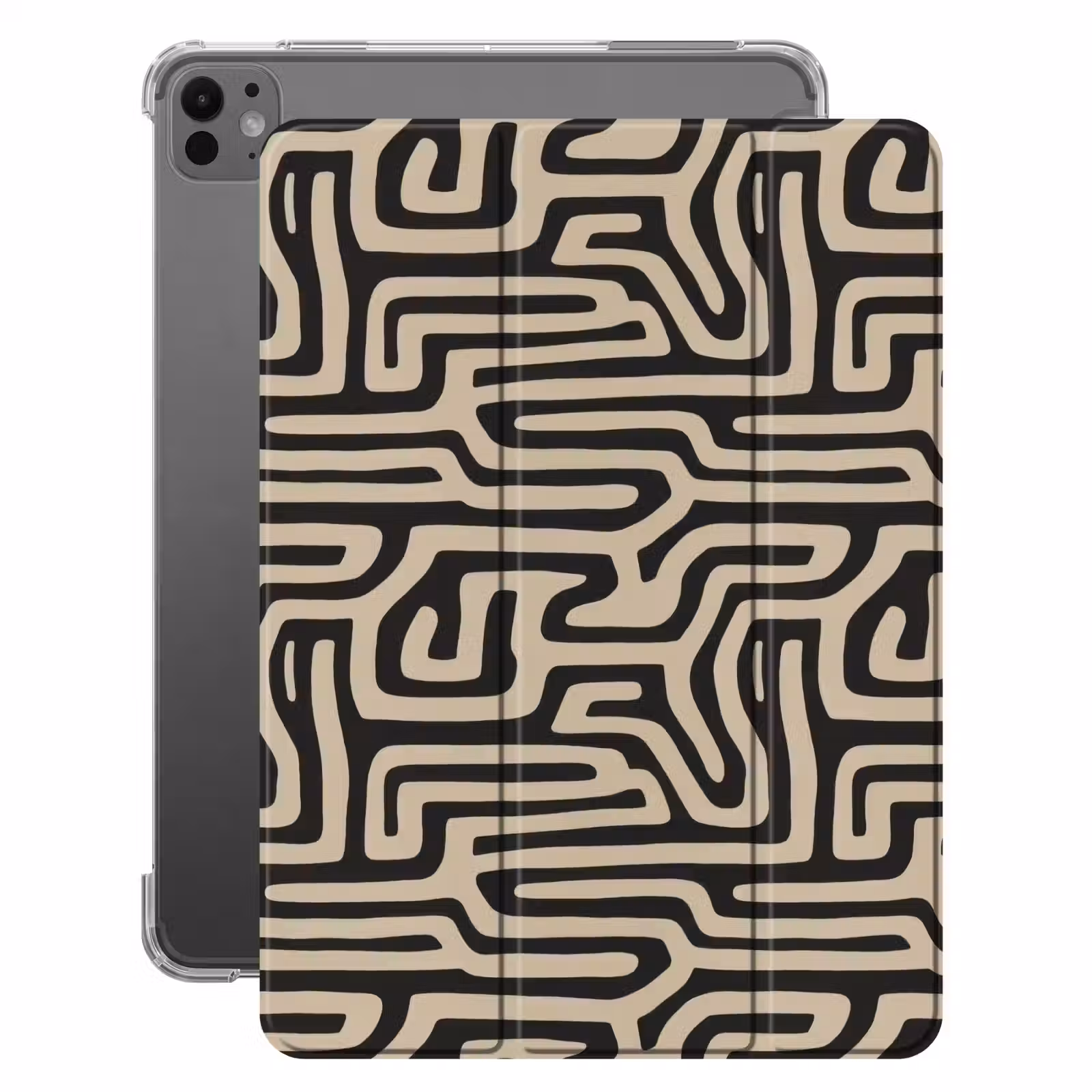 iPad-Hülle - Grafik - Linien - Schwarz — 1