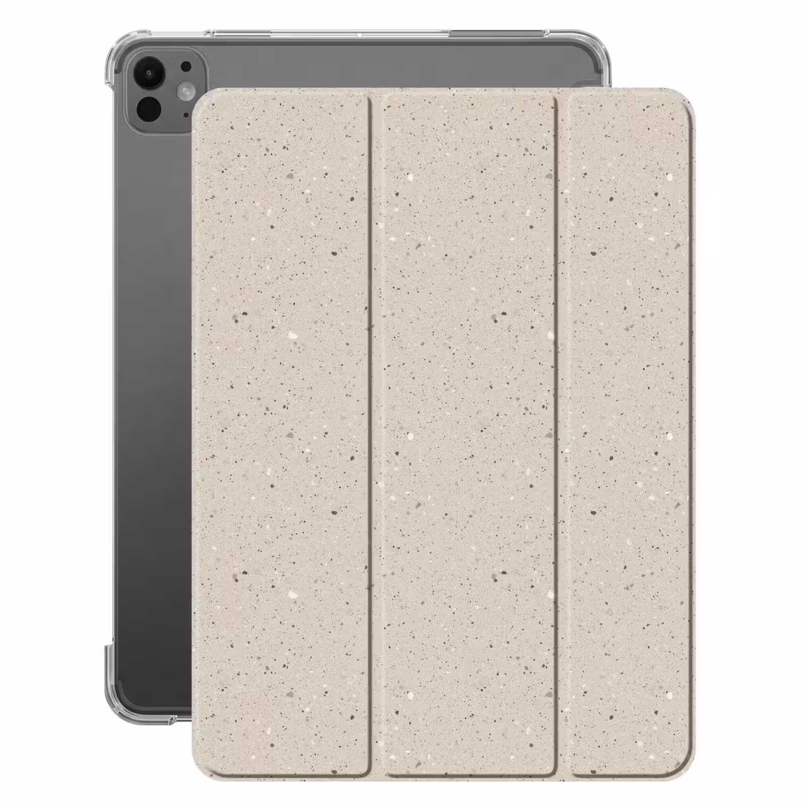 iPad-Hülle - Hellbeige - Terrazzo - Grau — 1