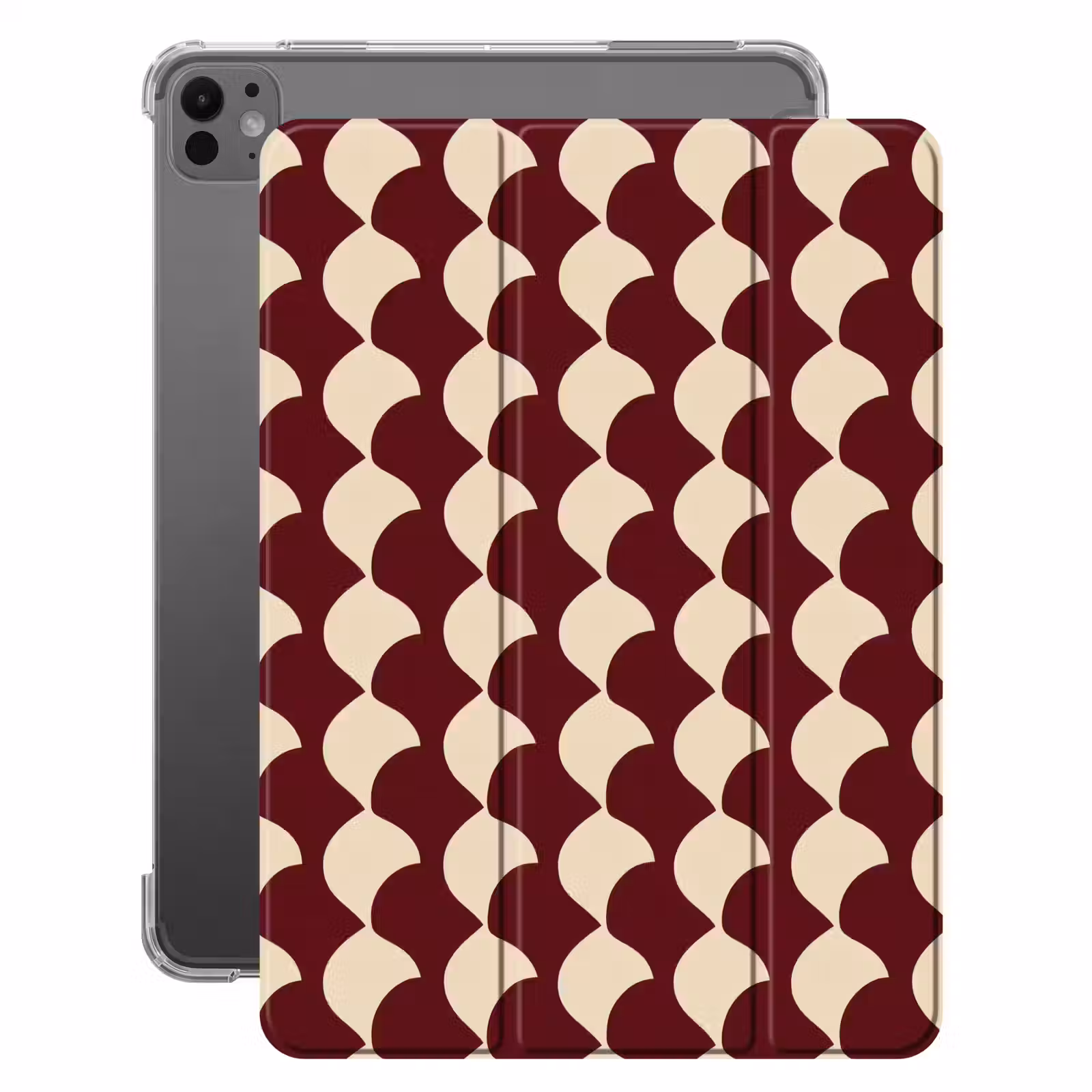 iPad-Hülle - Rot - Kachelmuster - Creme — 1