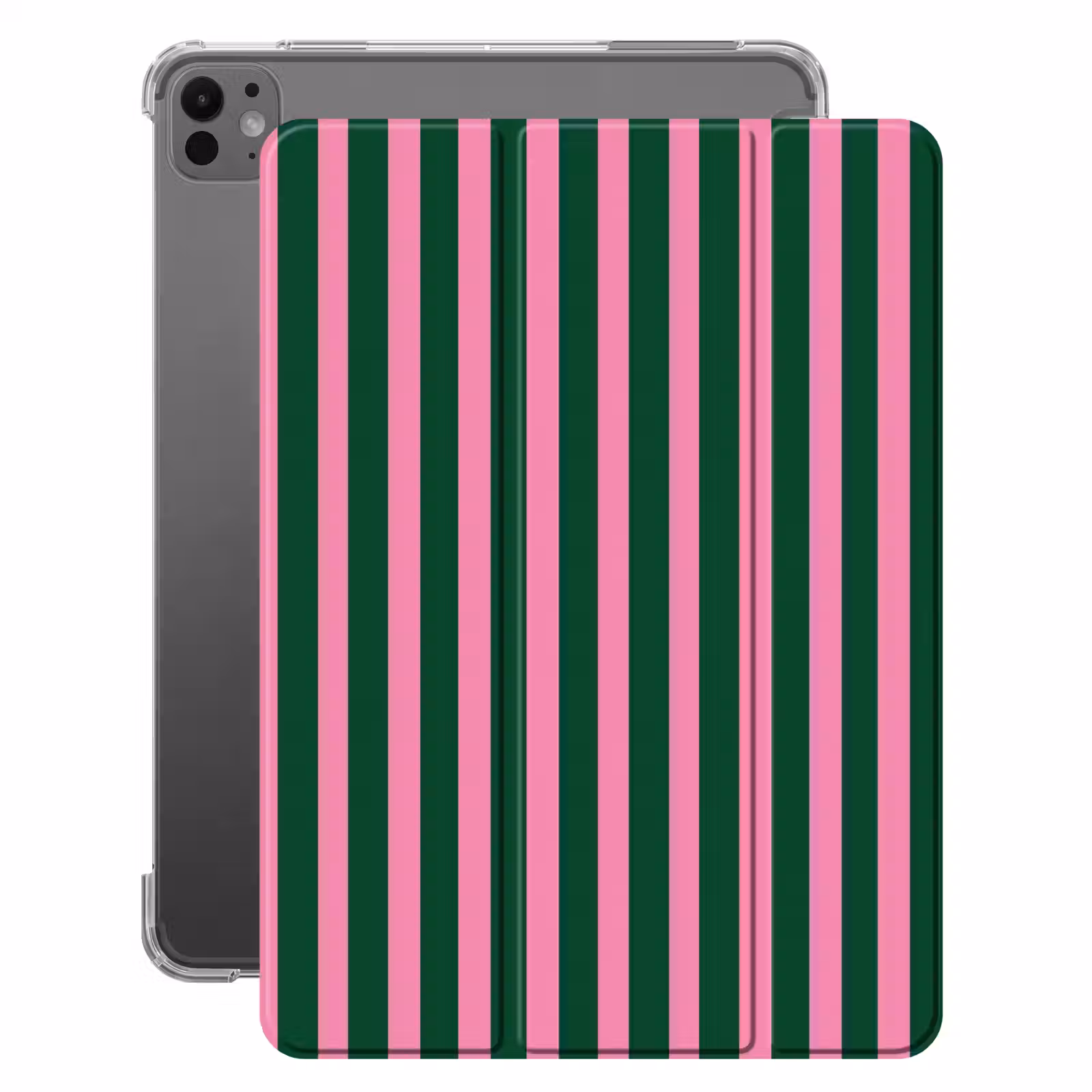 iPad-Hülle - Vertikale Streifen - Grün - Rosa — 1