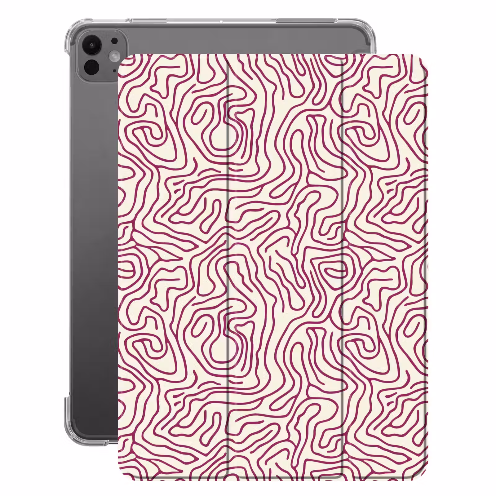 iPad-Hülle - Wickelleine - Magenta - Creme — 1