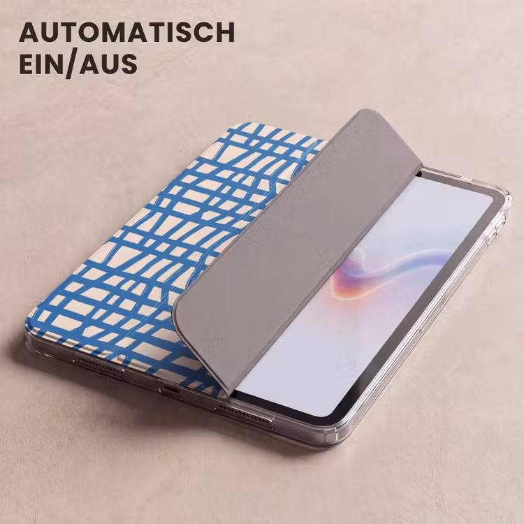 iPad-Hülle - Karomuster - Blau - Creme — 5