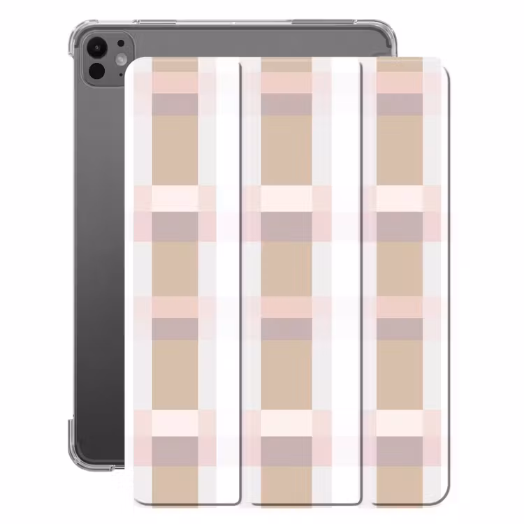 iPad-Hülle - Karomuster - Erdtöne - Minimalistisch — 1
