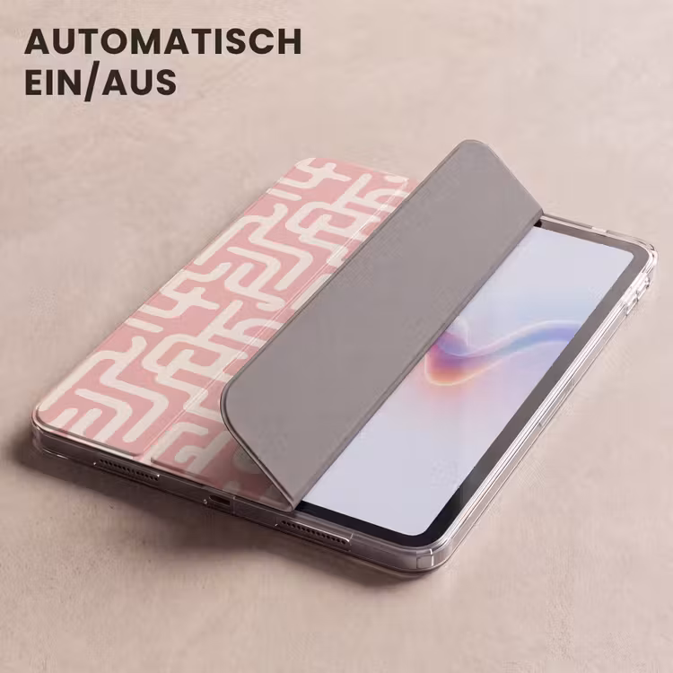 iPad-Hülle - Labyrinth-Muster - Rosa - Weiß - Abstrakt — 5