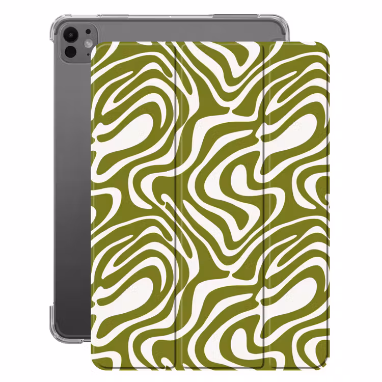 iPad-Hülle - Linienmuster - Grün - Bio — 1