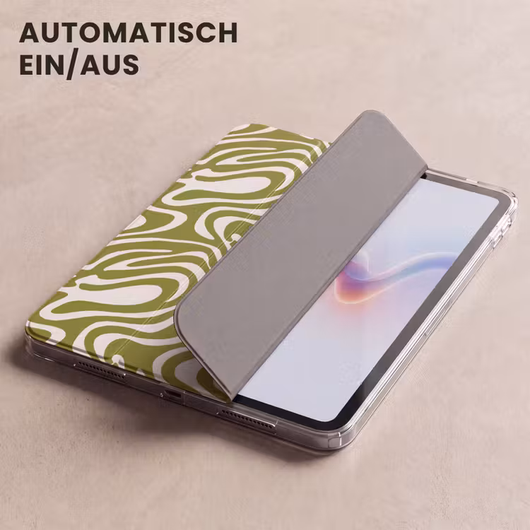iPad-Hülle - Linienmuster - Grün - Bio — 5