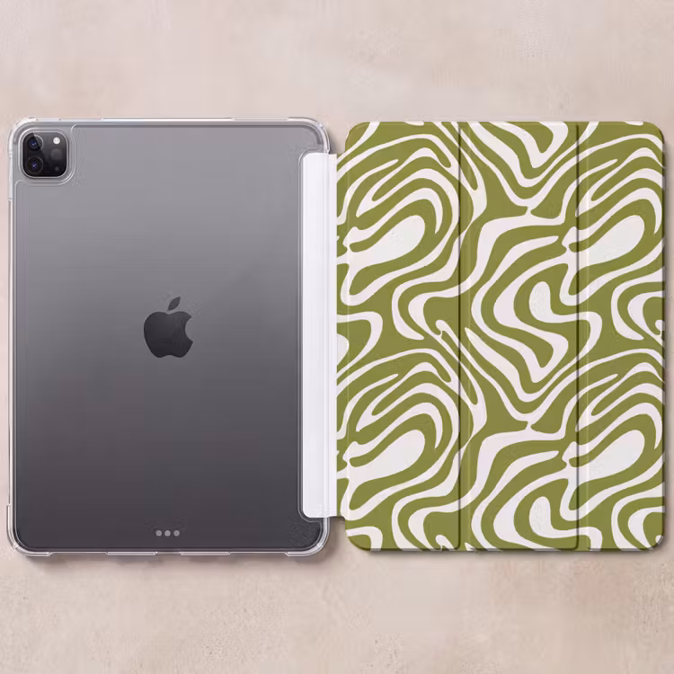 iPad-Hülle - Linienmuster - Grün - Bio — 6