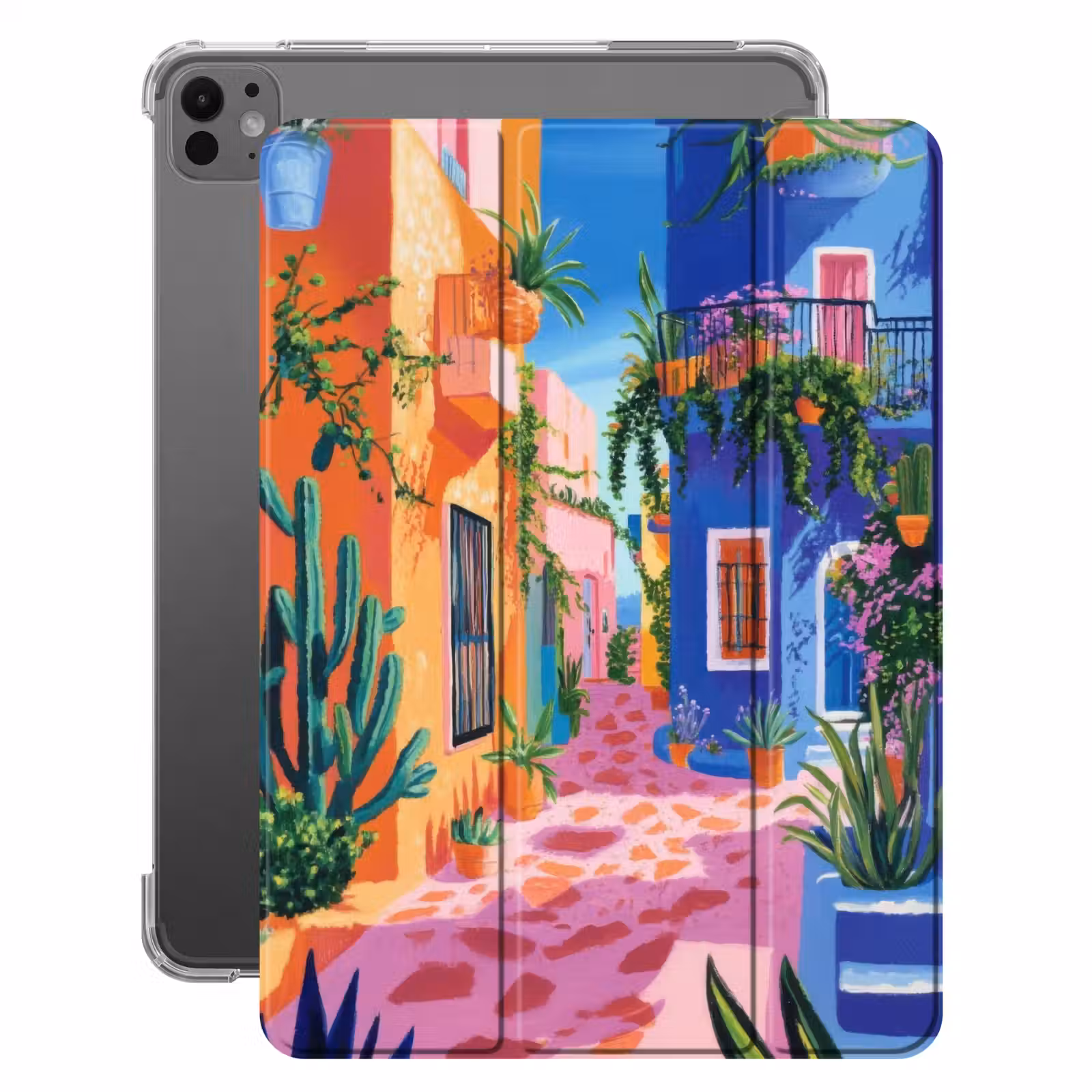 iPad-Hülle - Gelb - Blau - Orange - Haus — 1
