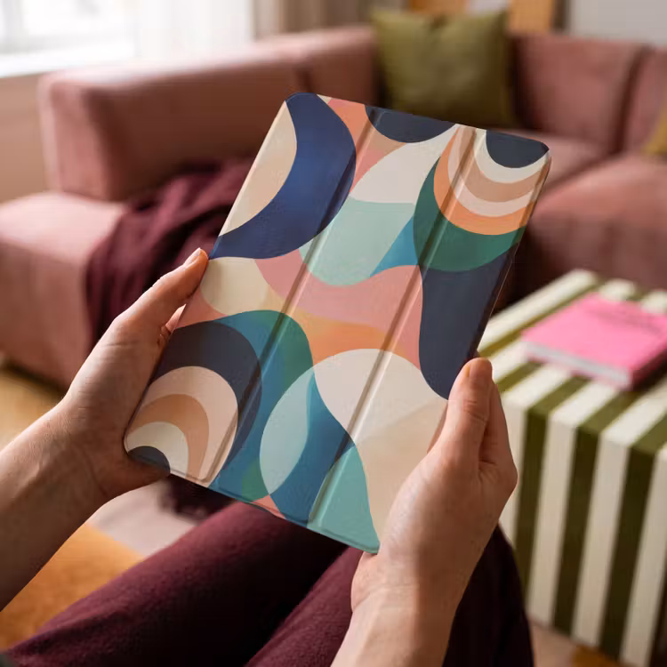 iPad-Hülle - Abstrakt - Blau - Rosa — 4