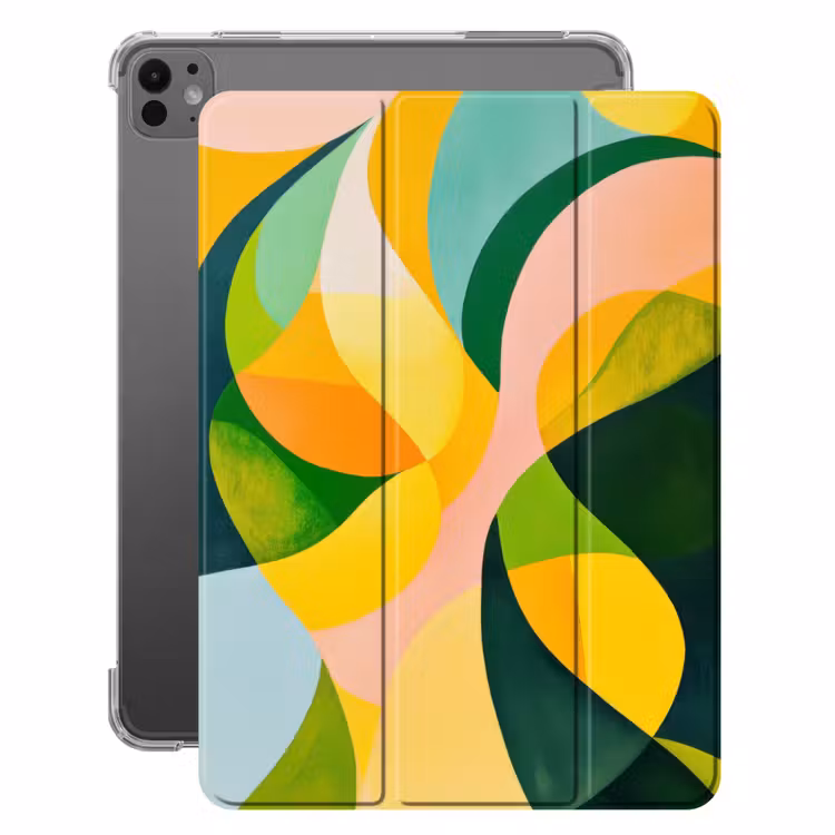 iPad-Hülle - Abstrakt - Gelb - Rosa - Grün — 1