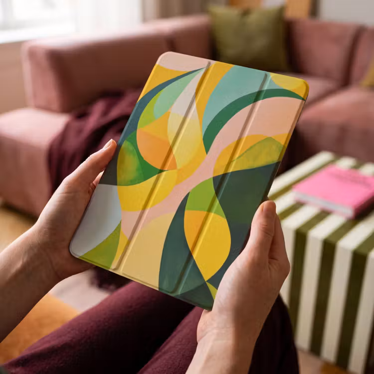 iPad-Hülle - Abstrakt - Gelb - Rosa - Grün — 4