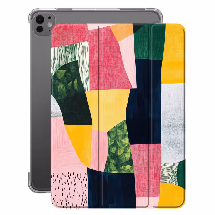 iPad-Hülle - Abstrakt - Rosa - Formen - Gelb — 1