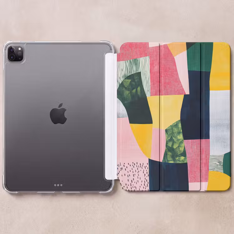 iPad-Hülle - Abstrakt - Rosa - Formen - Gelb — 6