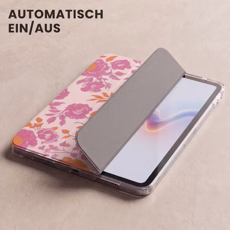 iPad-Hülle - Florales Muster - Rosa - Orange - Blumen — 5