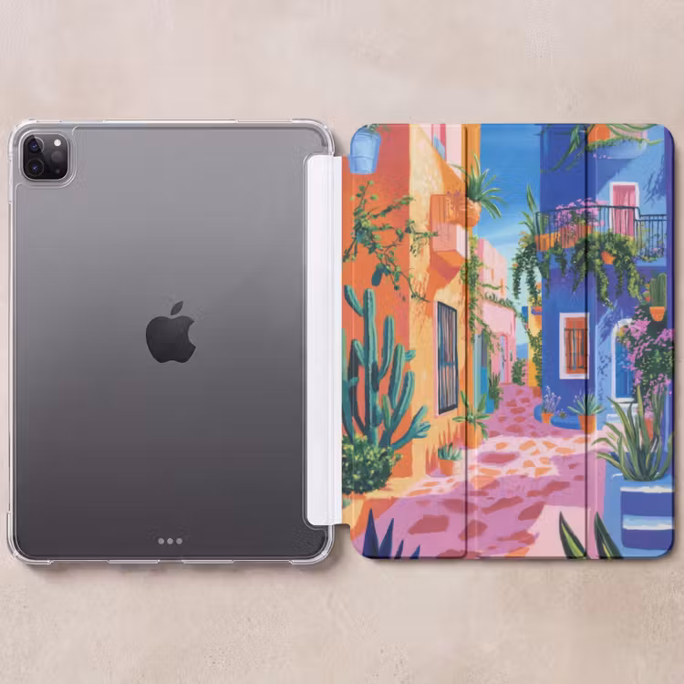 iPad-Hülle - Gelb - Blau - Orange - Haus — 6
