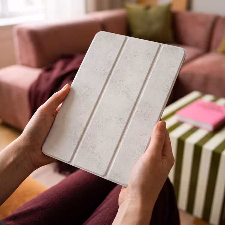 iPad-Hülle - Hellgrau - Betonstruktur - Dezent — 4