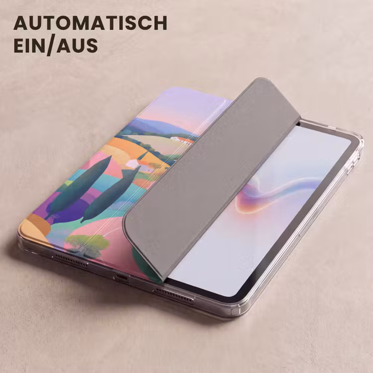 iPad-Hülle - Landschaft - Lila - Pastell - Häuser — 5