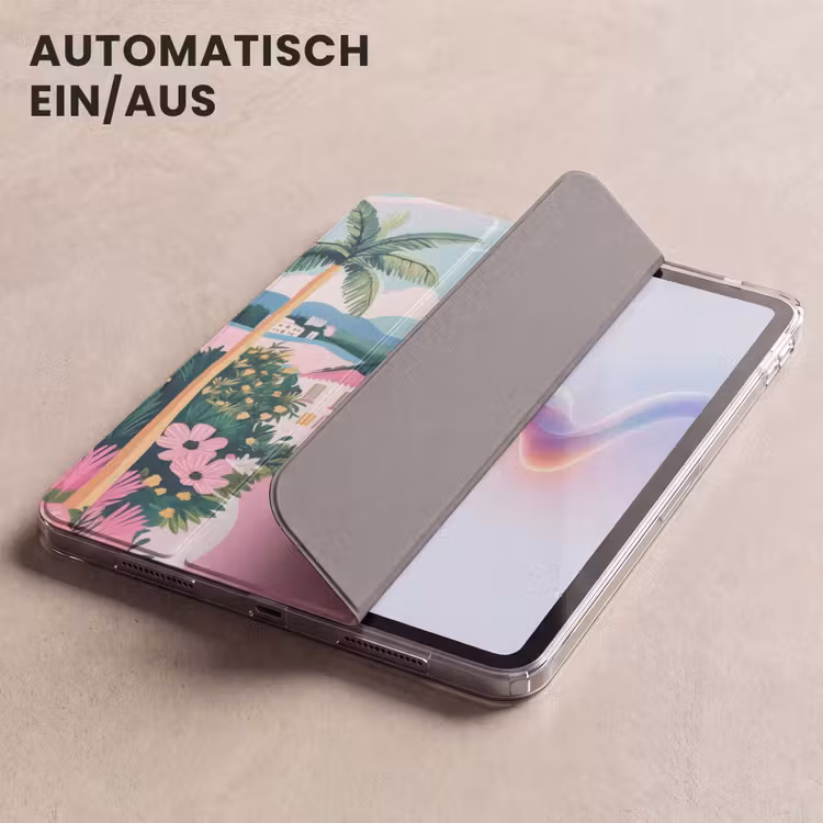 iPad-Hülle - Bunt - Häuser - Hügel - Rosa — 5