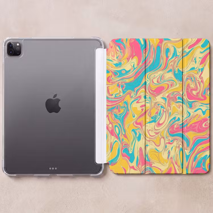 iPad-Hülle - Gelb - Rosa - Blau - Retro — 6