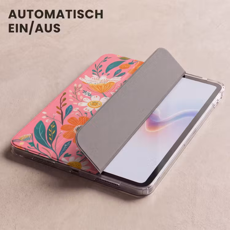iPad-Hülle - Rosa - Blumen - Weiß - Orange — 5