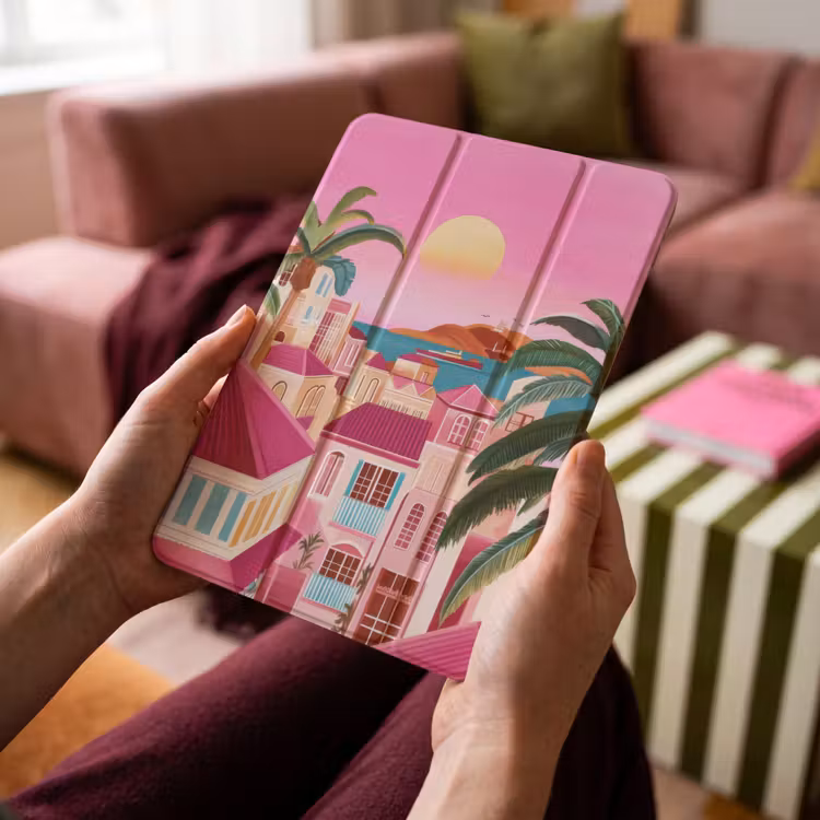 iPad-Hülle - Stadt - Rosa - Palmen — 4