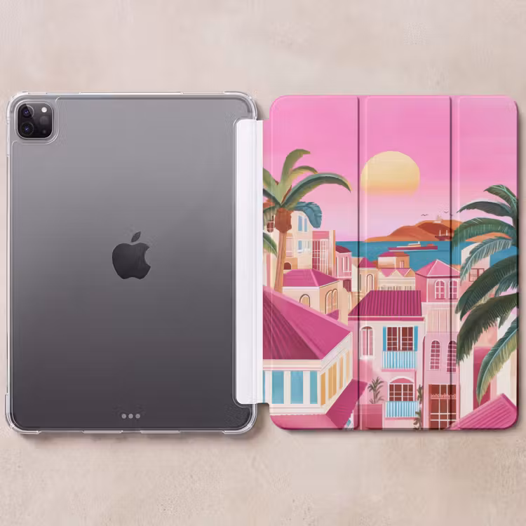 iPad-Hülle - Stadt - Rosa - Palmen — 6