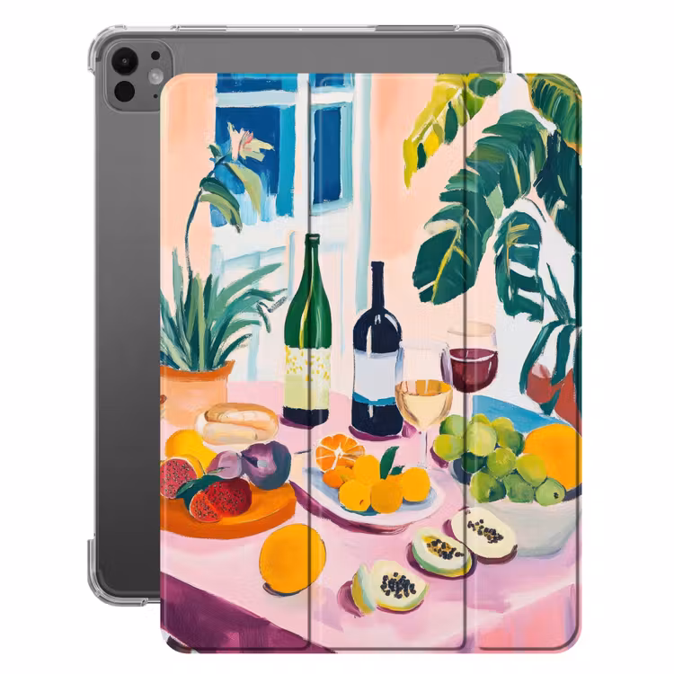 iPad-Hülle - Tisch - Wein - Obst — 1