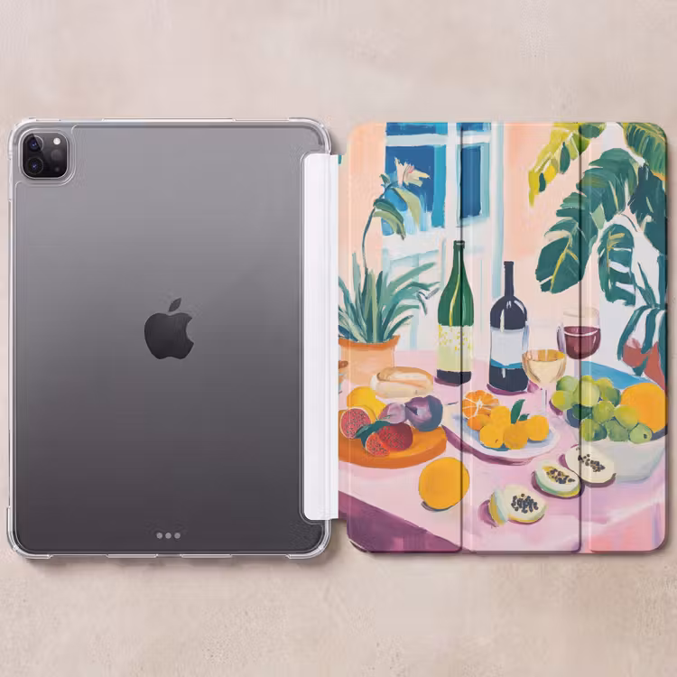 iPad-Hülle - Tisch - Wein - Obst — 6
