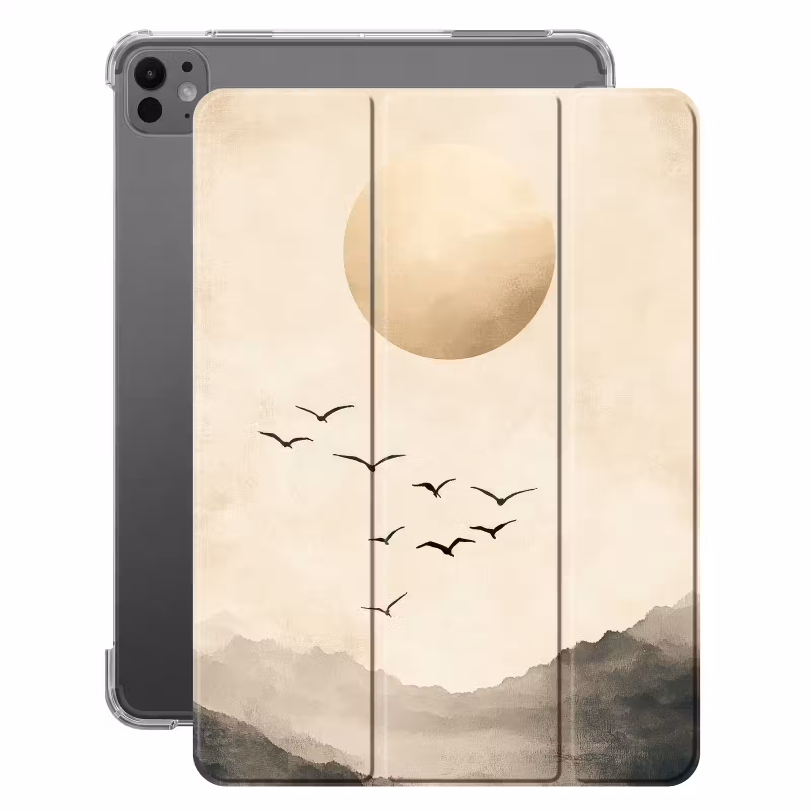iPad-Hülle - Landschaft - Japandi - Vogel — 1