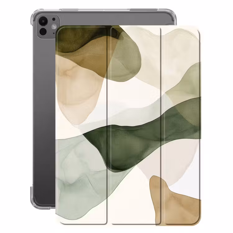 iPad-Hülle - Japandi - Abstrakt - Grün — 1