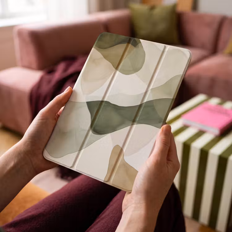 iPad-Hülle - Japandi - Abstrakt - Grün — 4