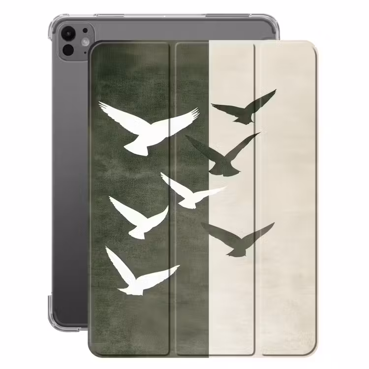 iPad-Hülle - Japandi - Vogel - Grün — 1