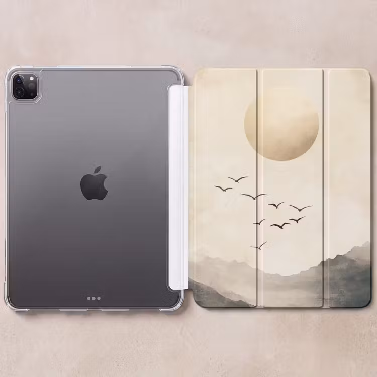 iPad-Hülle - Landschaft - Japandi - Vogel — 6