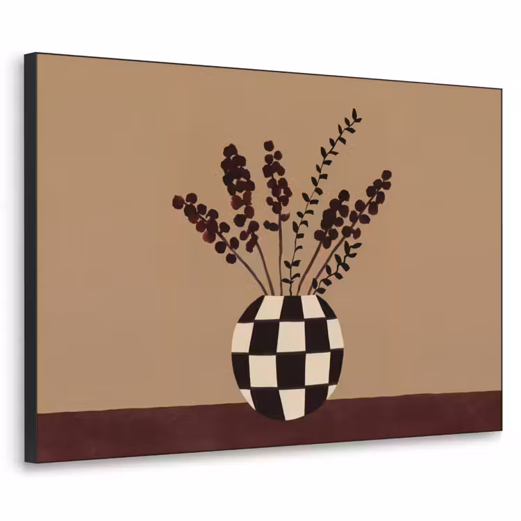 Art Frame - Minimalistisch - Vase - Blumen - Braun — 1