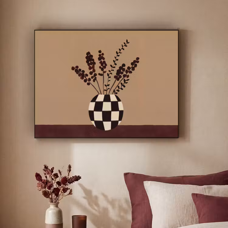 Art Frame - Minimalistisch - Vase - Blumen - Braun — 2