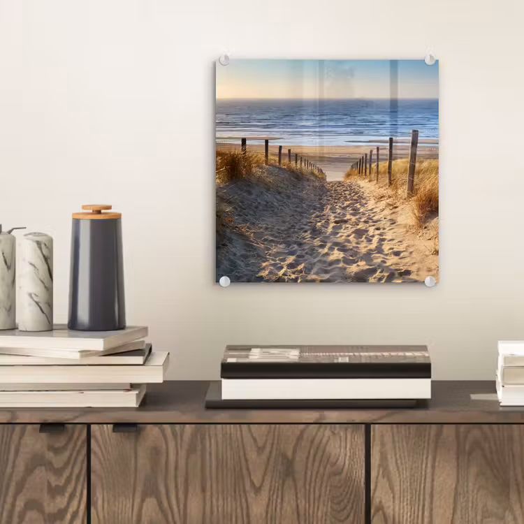 Glasbild - Strand - Meer - Niederlande - Dünen - Sonne — 2