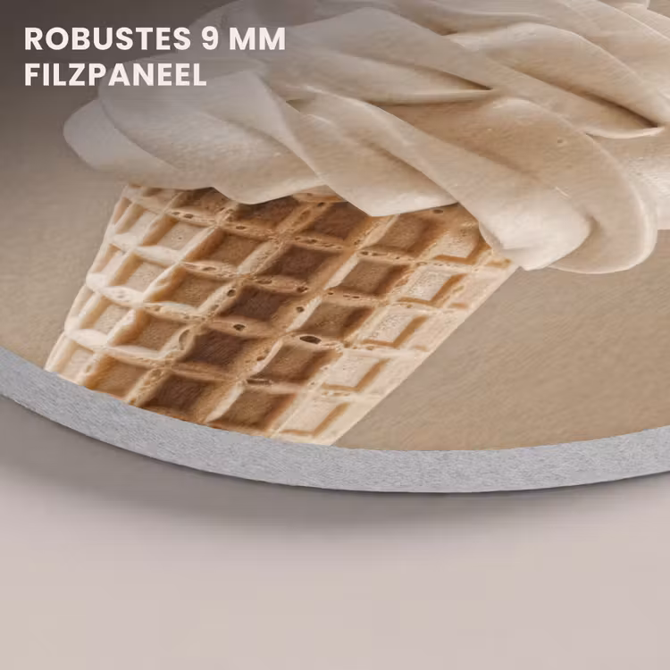 Akustikbild - Rund - Eiscreme - Softeis - Cremig - Horn - Beige — 5