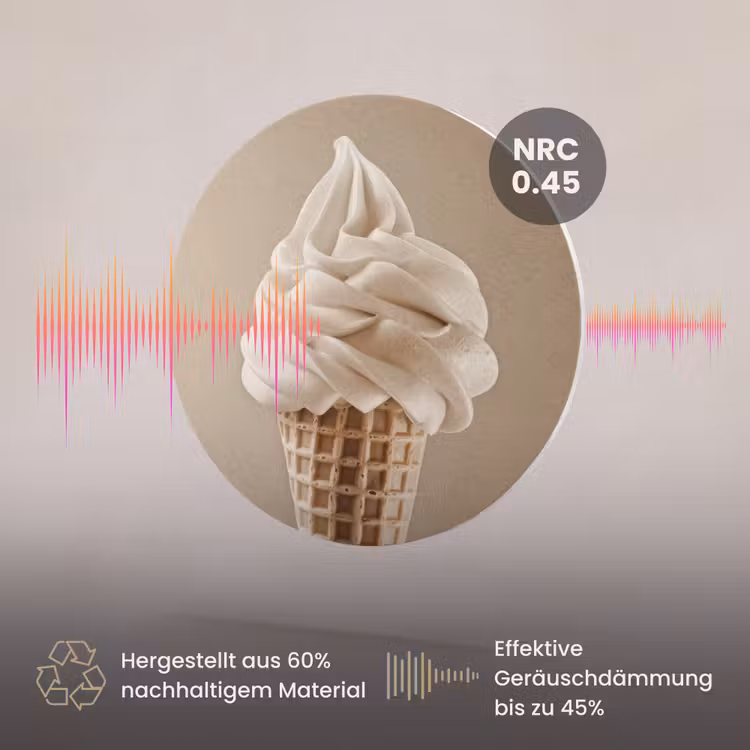 Akustikbild - Rund - Eiscreme - Softeis - Cremig - Horn - Beige — 3