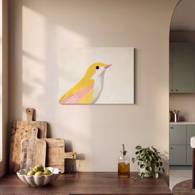 Akustikbild - Vogel - Minimalistisch - Gelb — 4