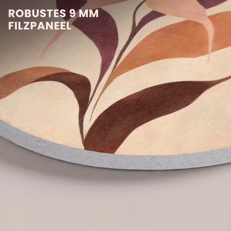 Akustikbild - Rund - Minimalistisch - Blume - Blätter - Beige — 5