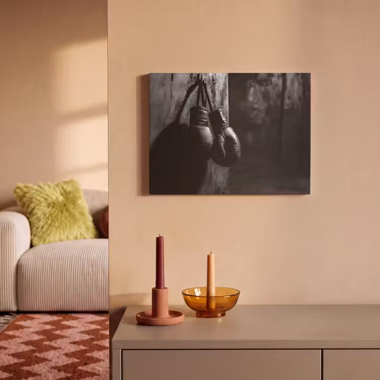 Akustikbild - Boxhandschuhe - Wand - Dunkel - Schwarz — 2