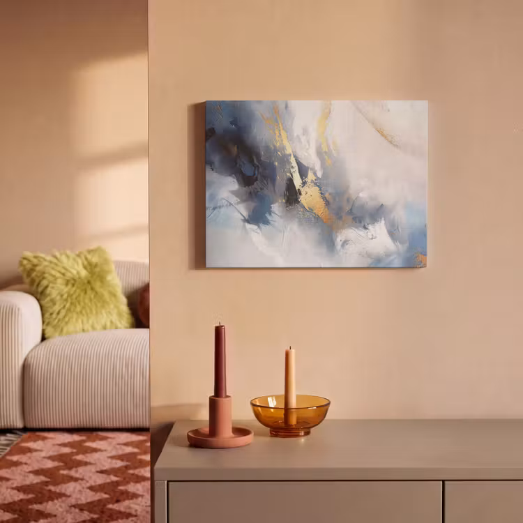 Akustikbild - Blau - Modern - Marmor - Abstrakt - Gold — 2