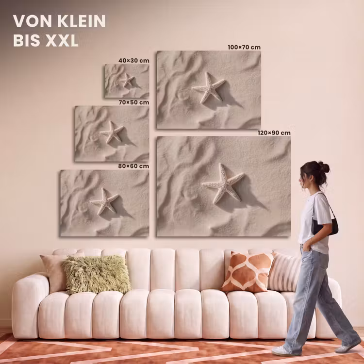 Akustikbild - Strand - Seestern - Sand - Beige — 7