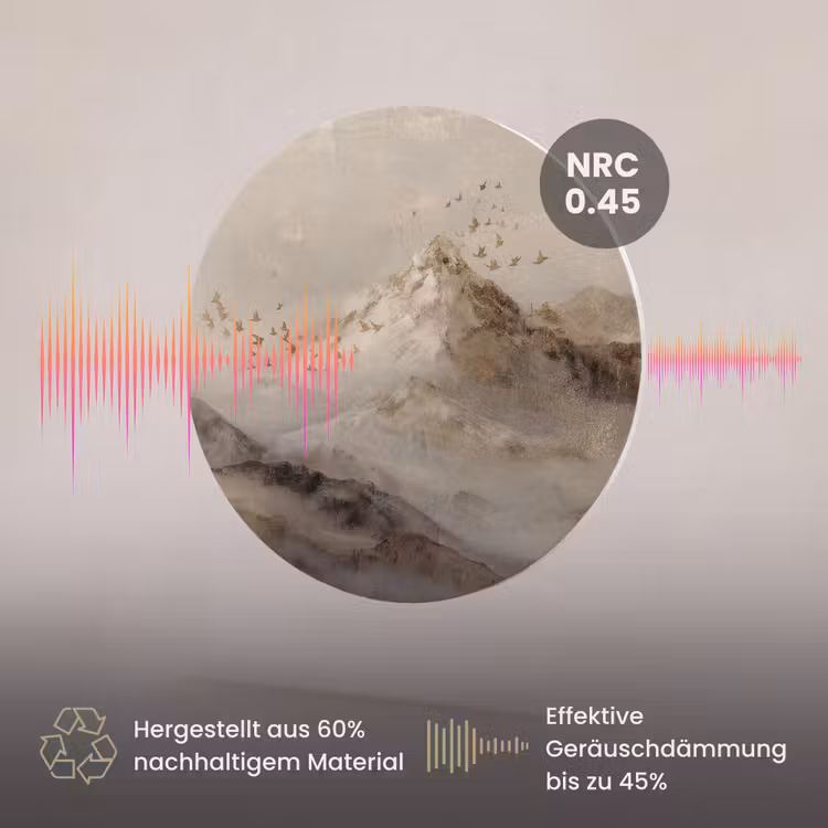 Akustikbild - Rund - Berglandschaft - Nebel - Pinselstriche — 3