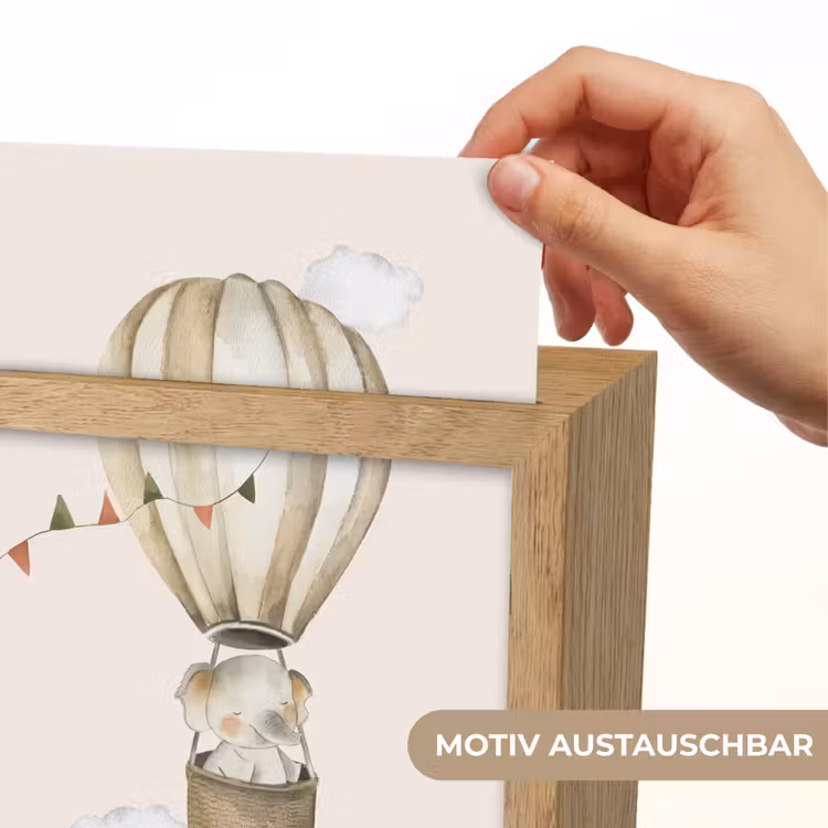 Nachtlicht Kinder - Heißluftballon - Elefant - Aquarell - Beige - Tiere — 3