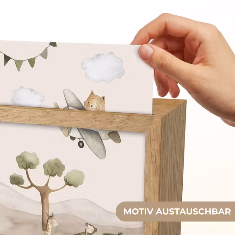 Nachtlicht Kinder - Wildlife - Safari - Pastellfarben - Aquarell - Flugzeug — 3
