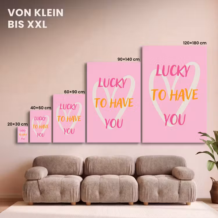 Leinwandbild - Glücklich - Liebe - Valentinstag - Rosa — 6
