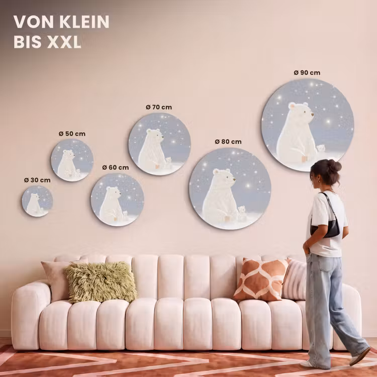 Akustikbild - Rund - Eisbär - Schnee - Sterne - Blau — 7