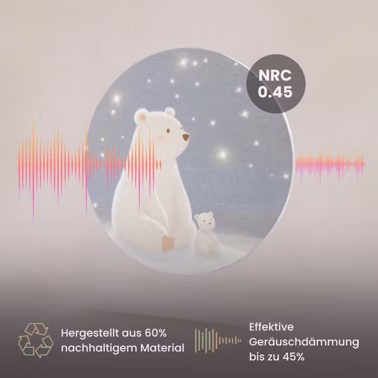 Akustikbild - Rund - Eisbär - Schnee - Sterne - Blau — 3