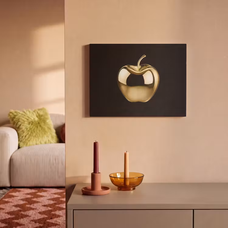 Akustikbild - Apfel - Gold - Chrom - Schwarz — 2